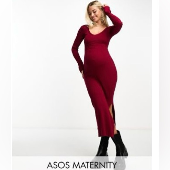 ASOS Maternity Ribbed Knit Sweater Dress - Picture 1 of 4